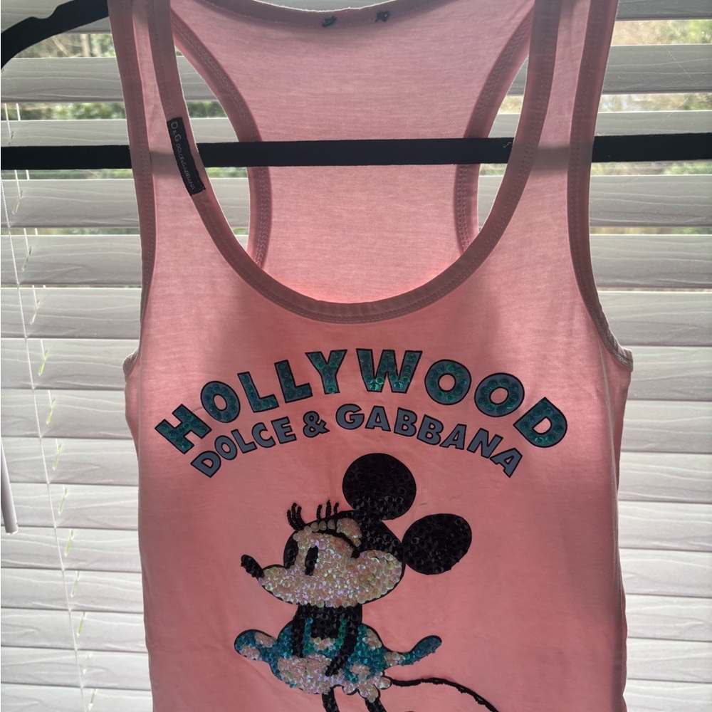 Dolce & Gabbana Pink Disney Minnie Mouse Hollywood Sequin Tank - Picture 5 of 11